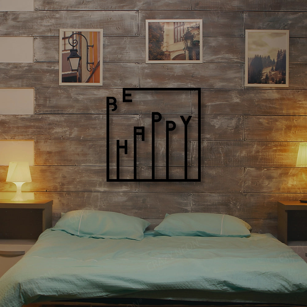 Be Happy Metal Wall Art