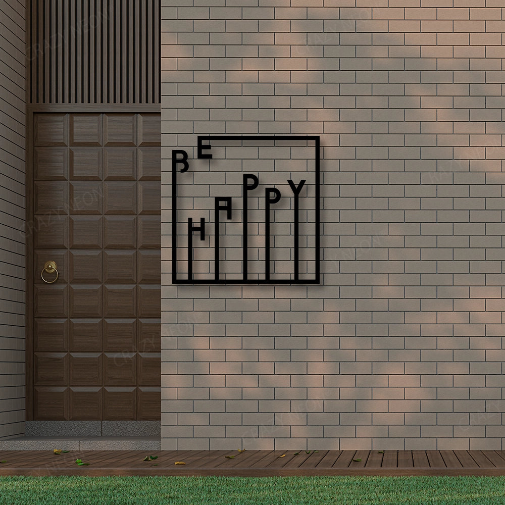 Be Happy Metal Wall Art