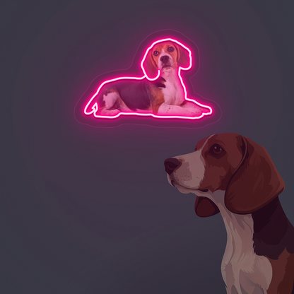 Beagle Neon Artwork | Pink