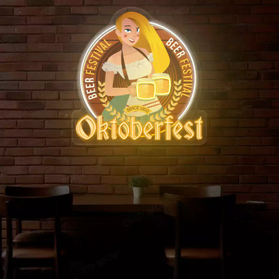 Oktoberfest Beer Festival Neon Sign | Yellow
