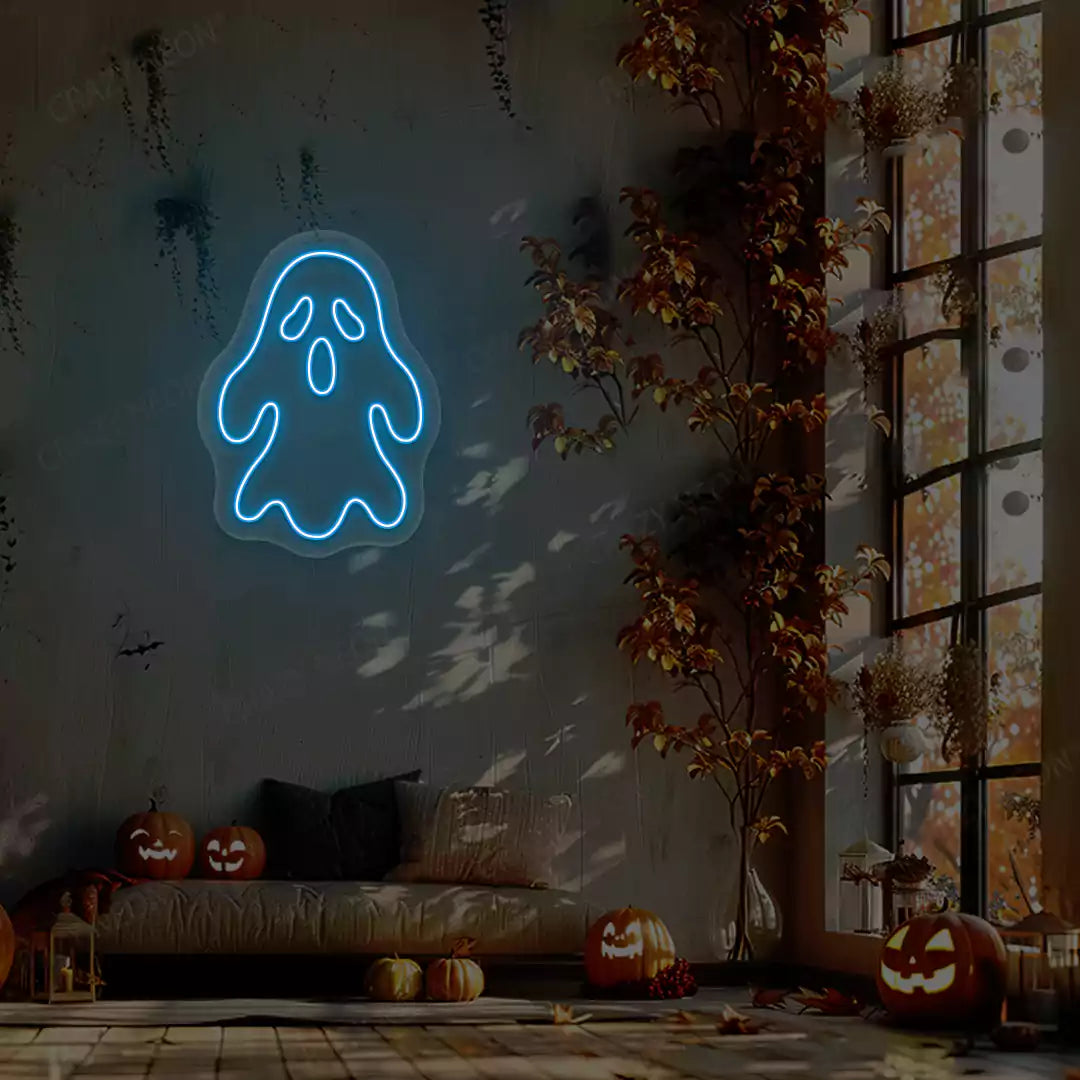 Haunted Ghost Neon Sign | Iceblue