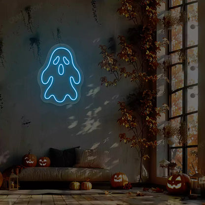Haunted Ghost Neon Sign | Iceblue