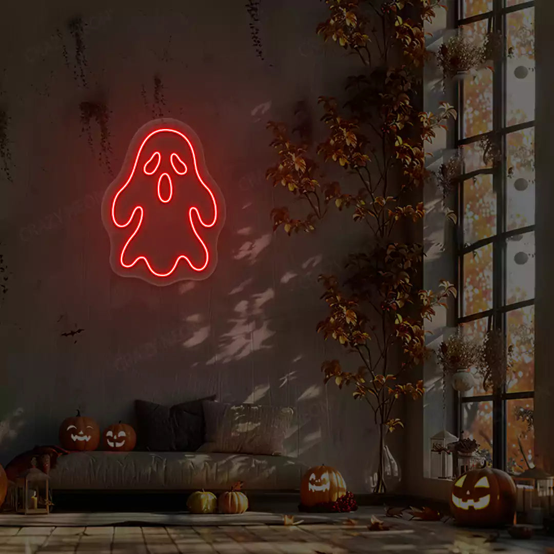 Haunted Ghost Neon Sign | Red