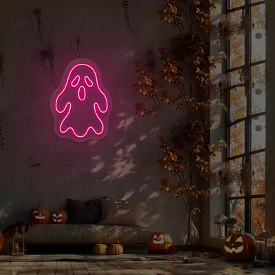 Haunted Ghost Neon Sign | Pink