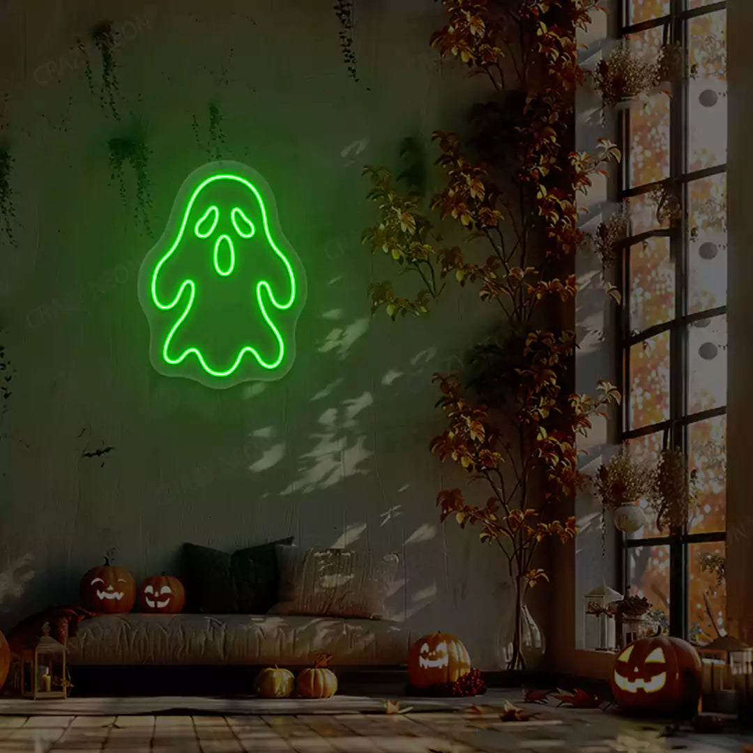 Haunted Ghost Neon Sign | Green