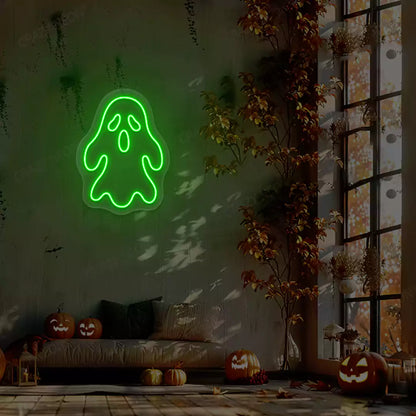 Haunted Ghost Neon Sign | Green
