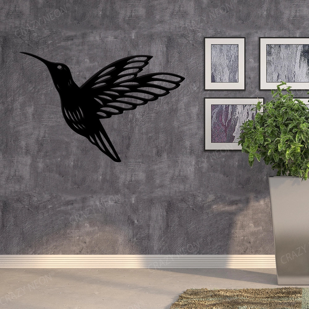 Hummingbird Metal Wall Art Sign