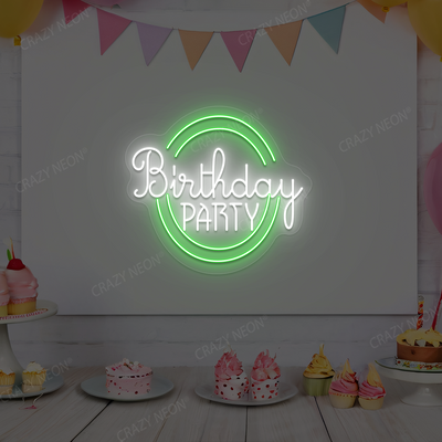 Birthday Party Glow Neon Sign | Green