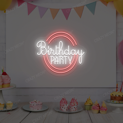 Birthday Party Glow Neon Sign | Red