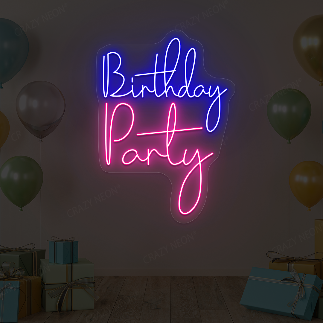 Birthday Party Neon Sign | Pink