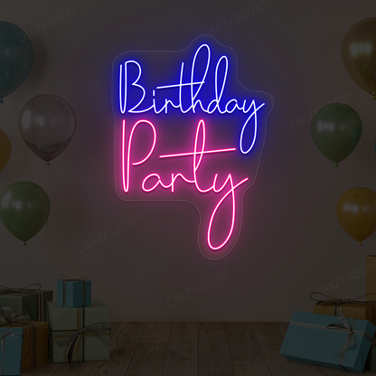 Birthday Party Neon Sign | Pink
