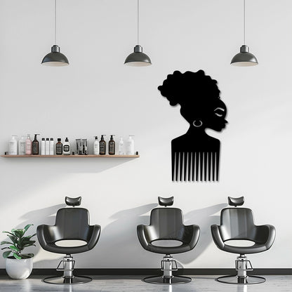 Afro Comb Metal Sign