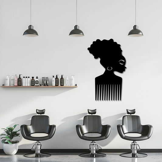 Afro Comb Metal Sign