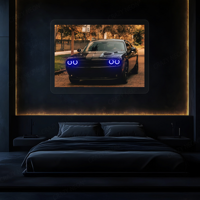 Challenger Halo Coupe Neon Artwork | Blue