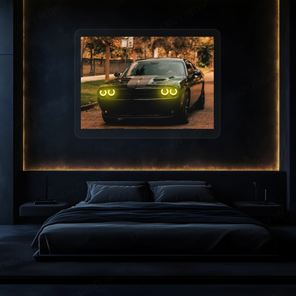 Challenger Halo Coupe Neon Artwork | Yellow