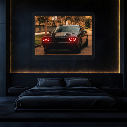 Challenger Halo Coupe Neon Artwork | Red