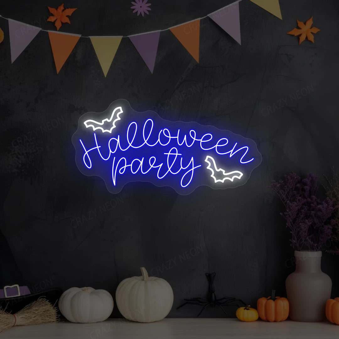 Halloween Party Neon Sign | Blue