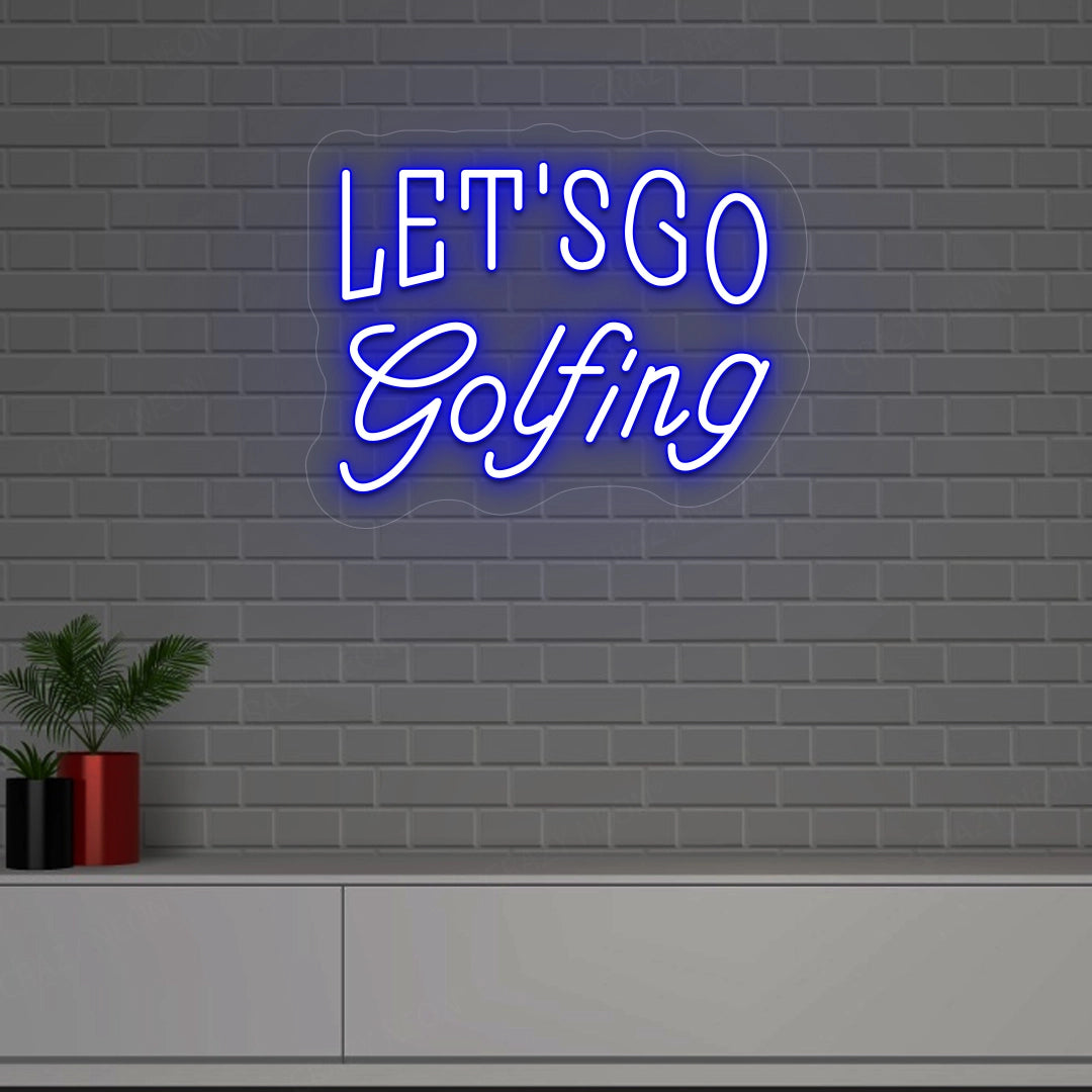 Let's Go Golfing Neon Sign | Blue