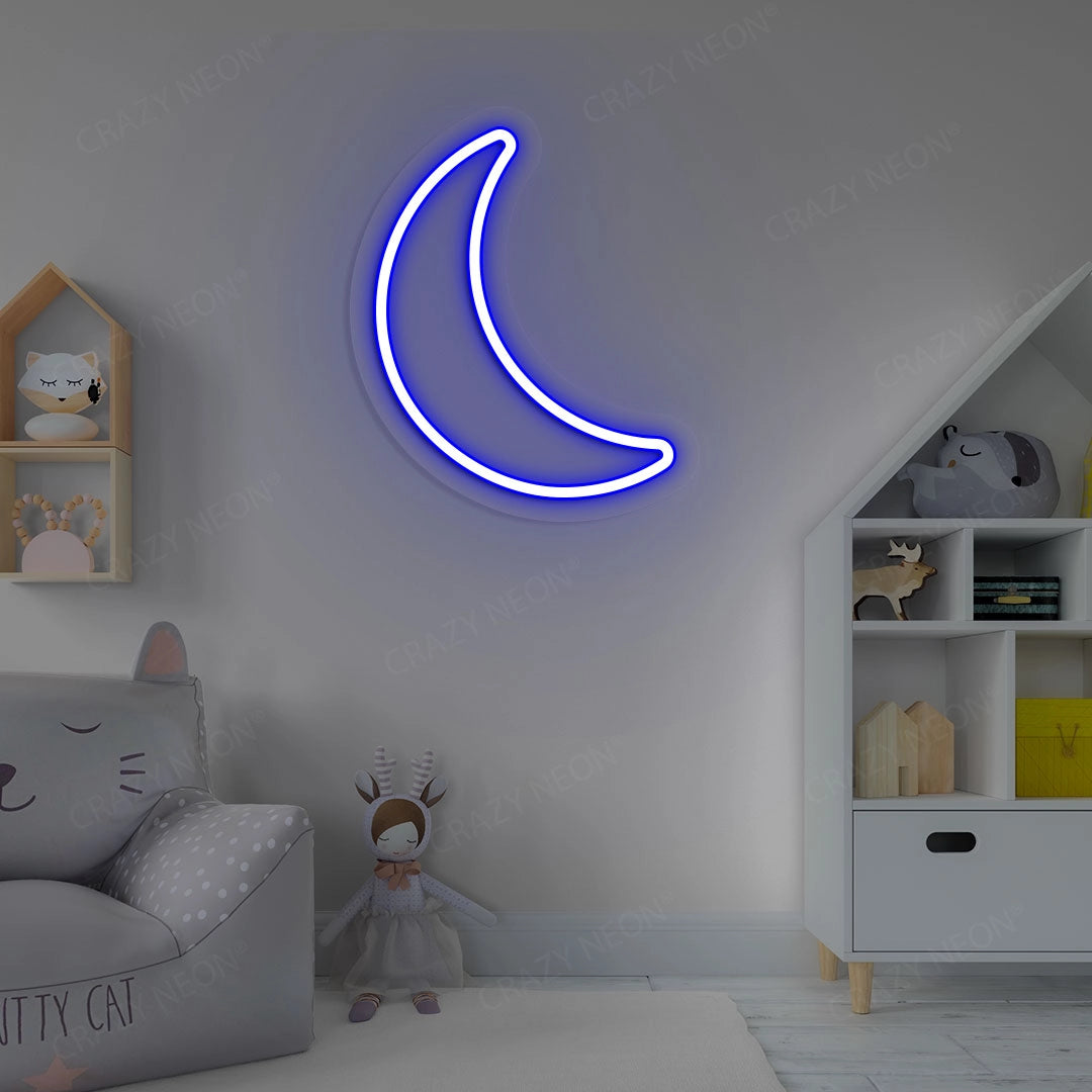 Moon Neon Sign | Blue