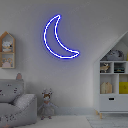 Moon Neon Sign | Blue