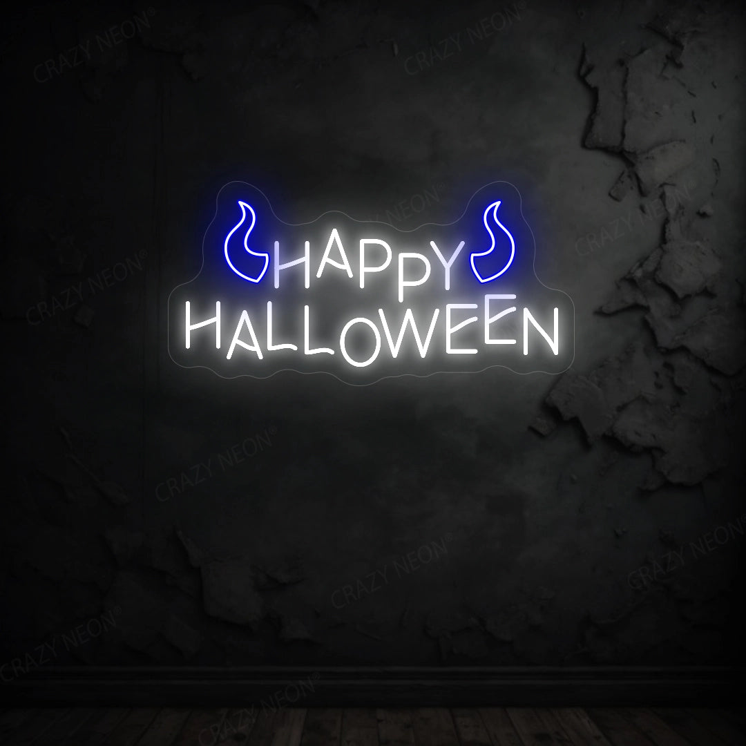 Happy Halloween Neon Sign | Blue 