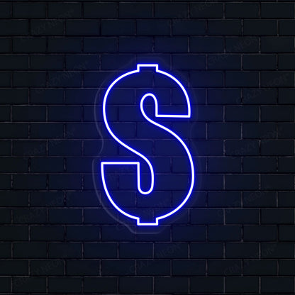 Dollar Neon Sign | Blue