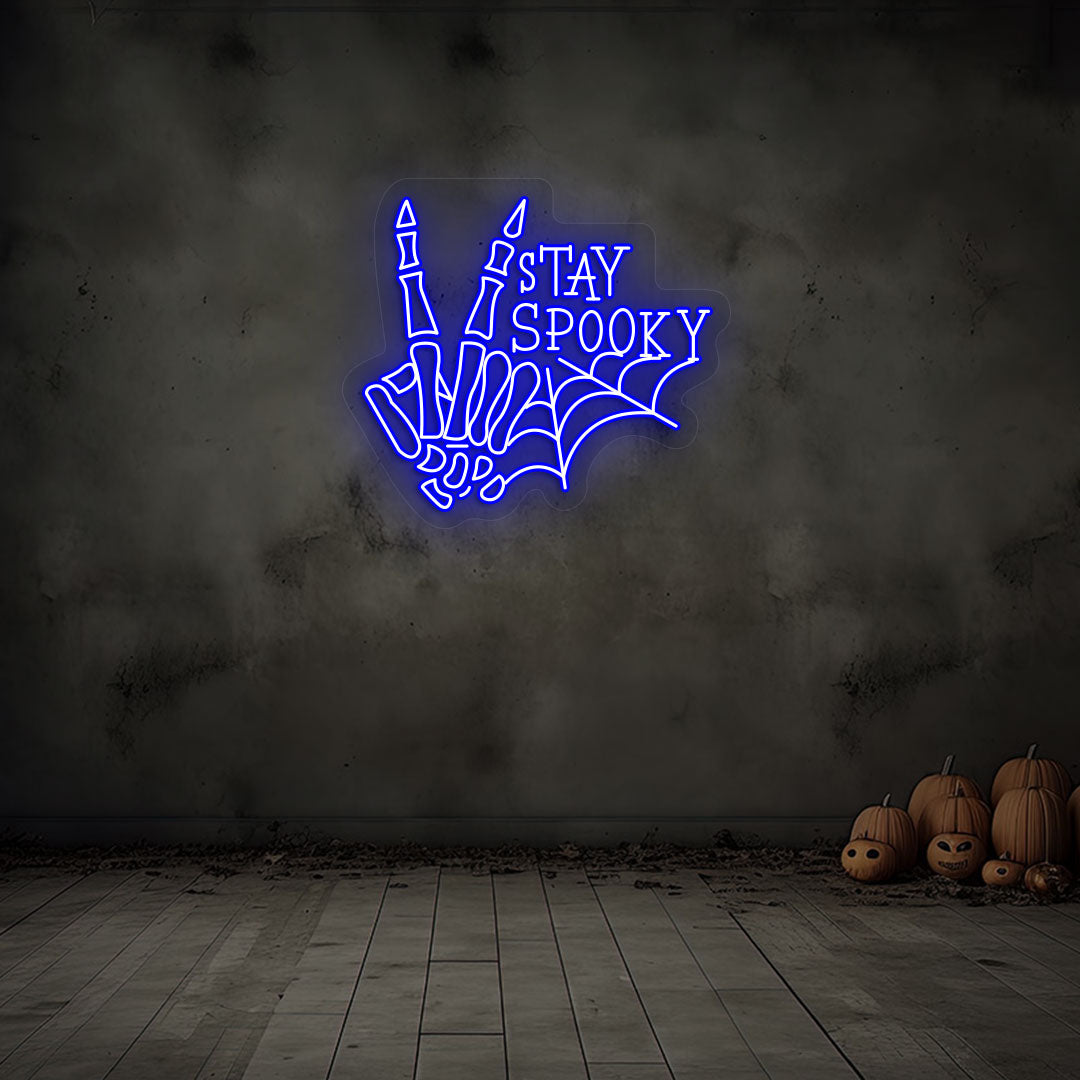 Stay Spooky With Skeleton Hand Neon Sign | CNUS019080