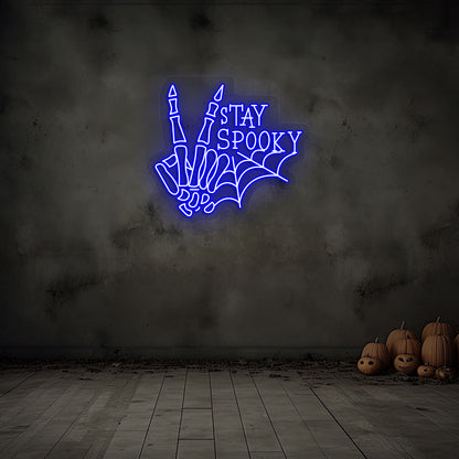 Stay Spooky With Skeleton Hand Neon Sign | CNUS019080