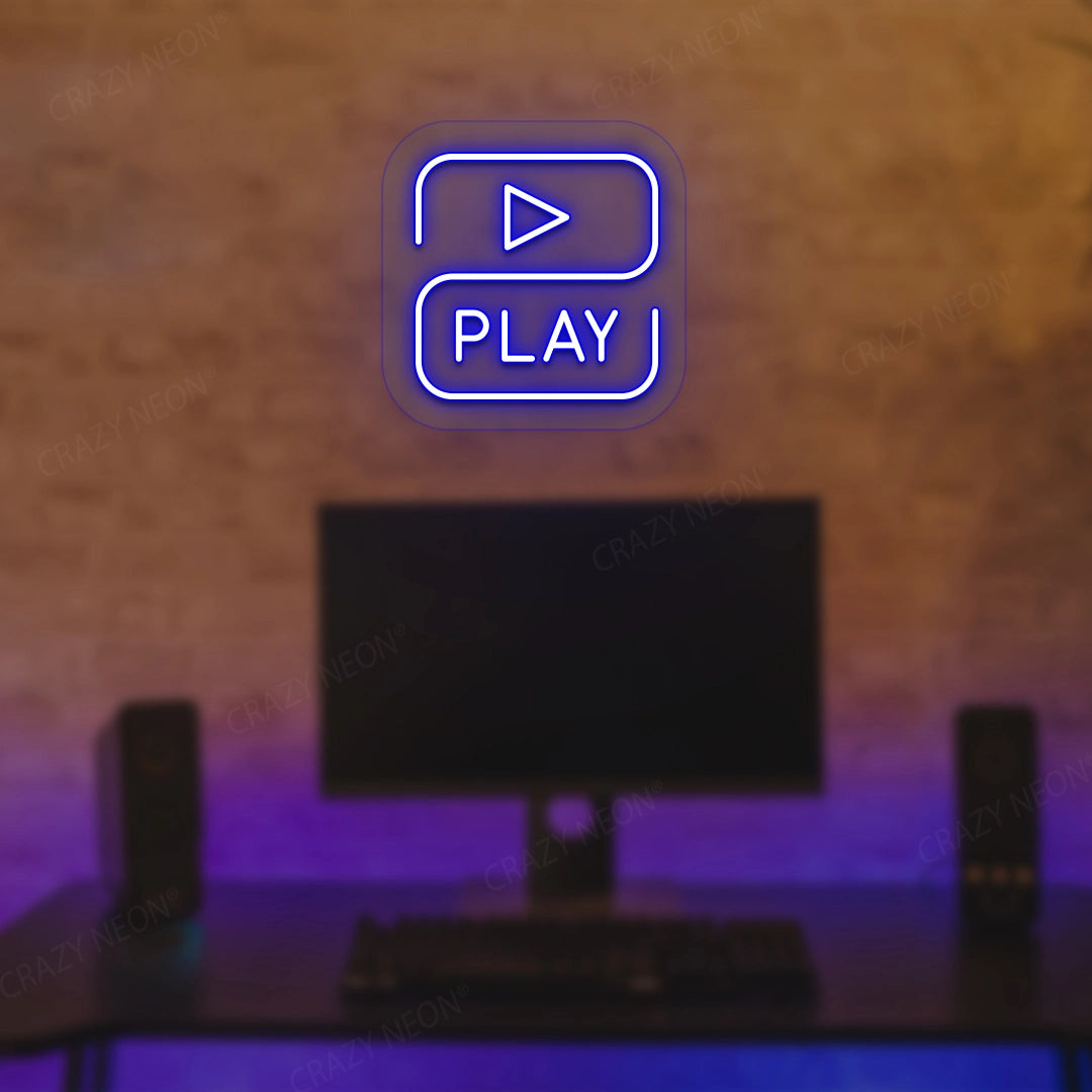 Play Neon Sign | Blue