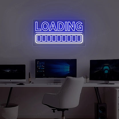 Loading Animated Neon Sign | Blue