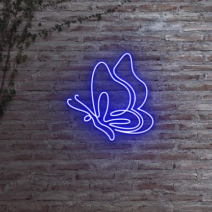 Elegant Butterfly Neon Sign | Blue