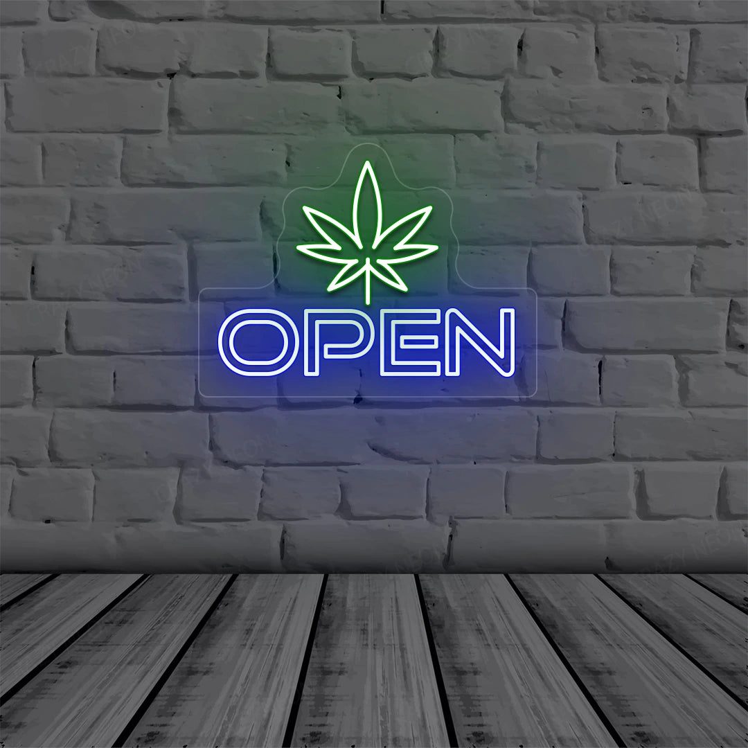 Weed Open Sign | blue