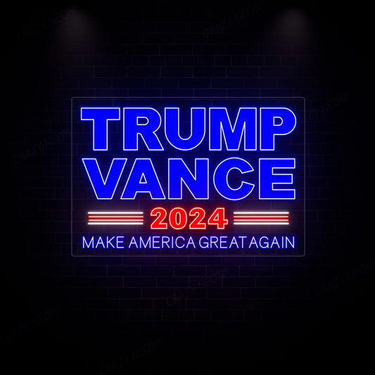 Trump Vance Political Neon Sign | Blue 