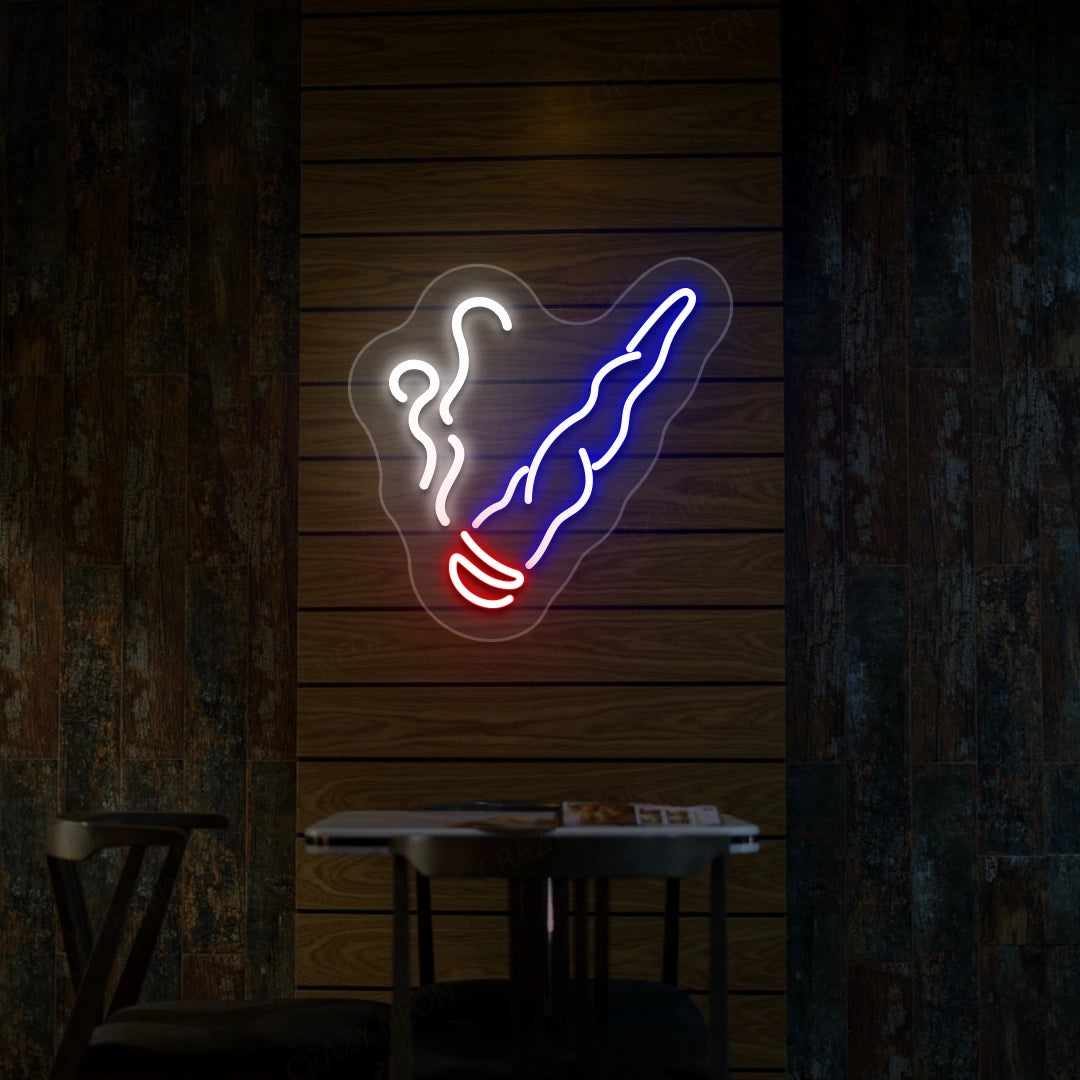 Smoke Cigar Neon Sign | Blue