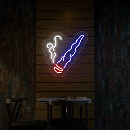 Smoke Cigar Neon Sign | Blue