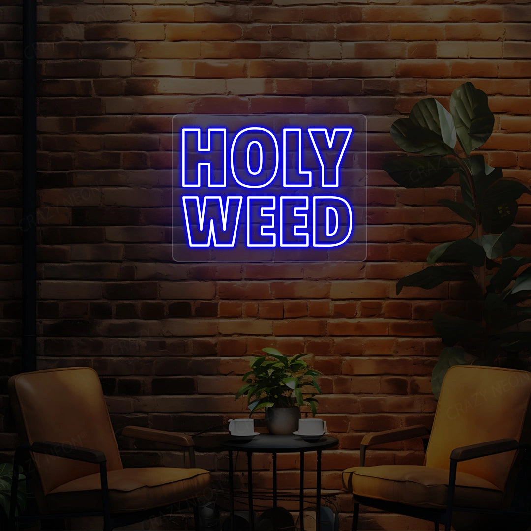 Holy Weed Neon Sign | Blue