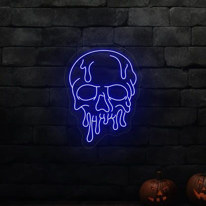 LED Skull Neon Sign | Blue