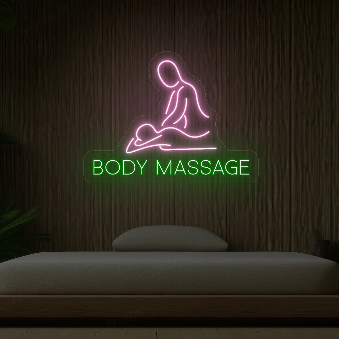 Body Massage Neon Sign | Green