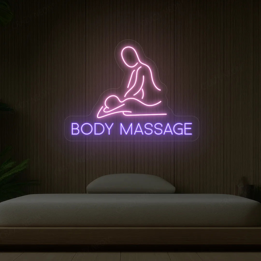 Body Massage Neon Sign | Purple