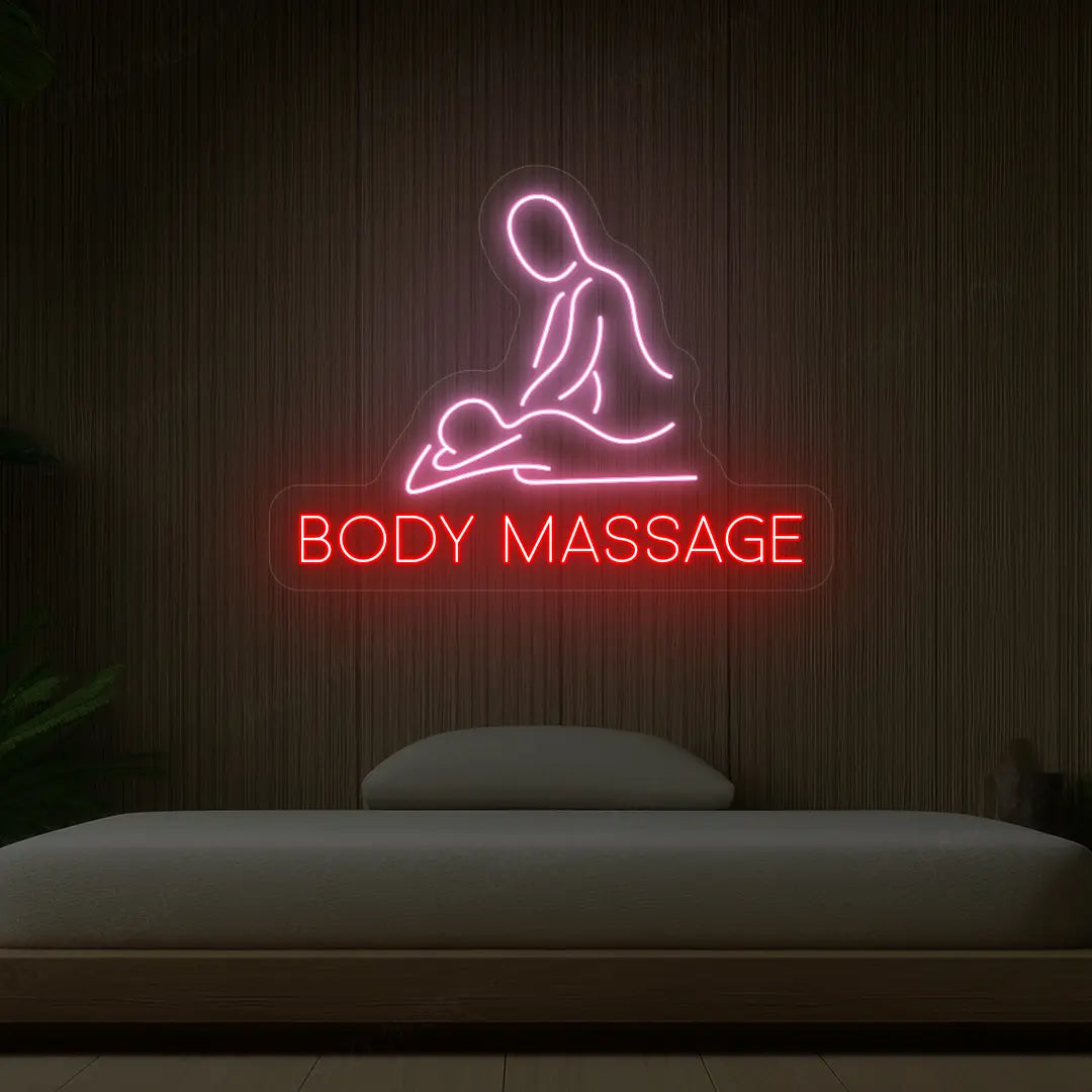 Body Massage Neon Sign | Red