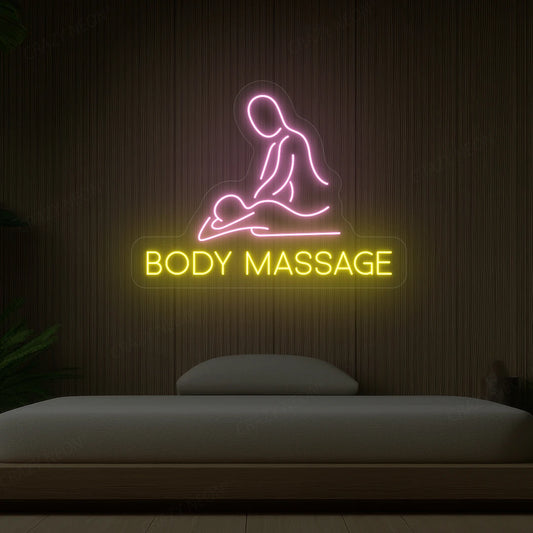 Body Massage Neon Sign |  yellow