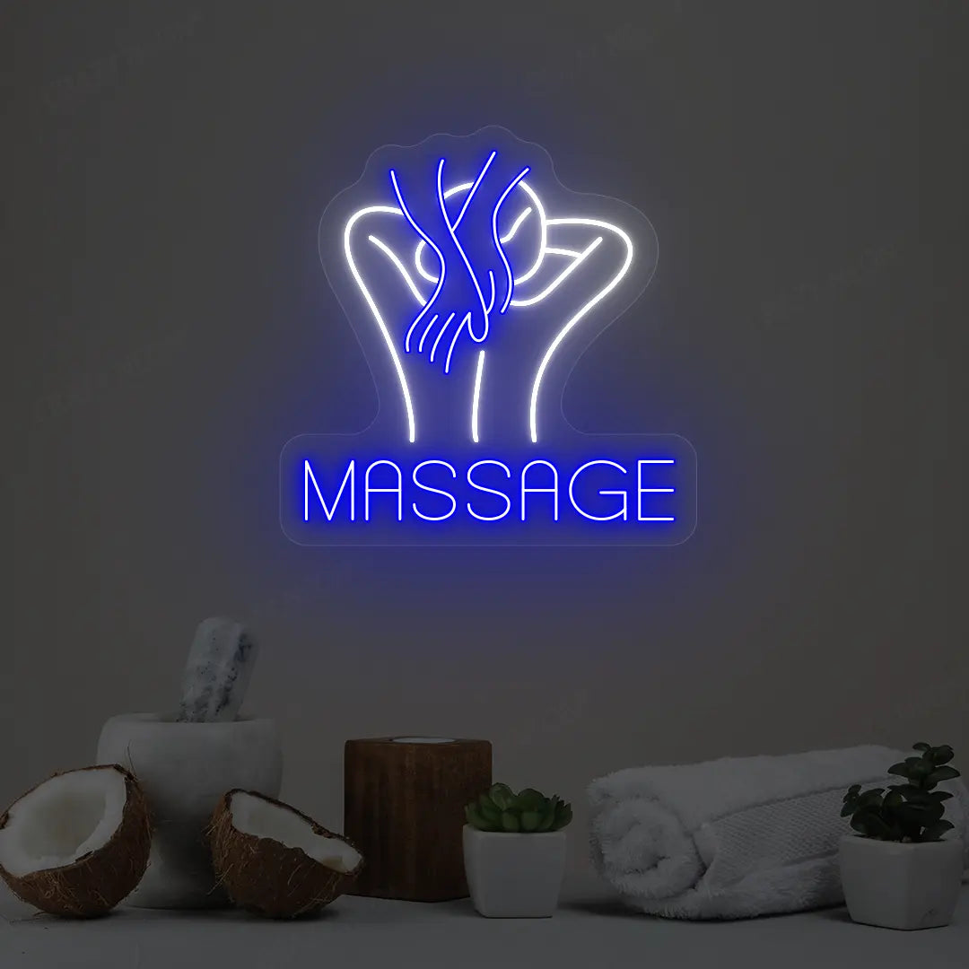 Body Massage Spa Neon Sign | Blue