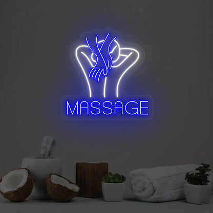 Body Massage Spa Neon Sign | Blue