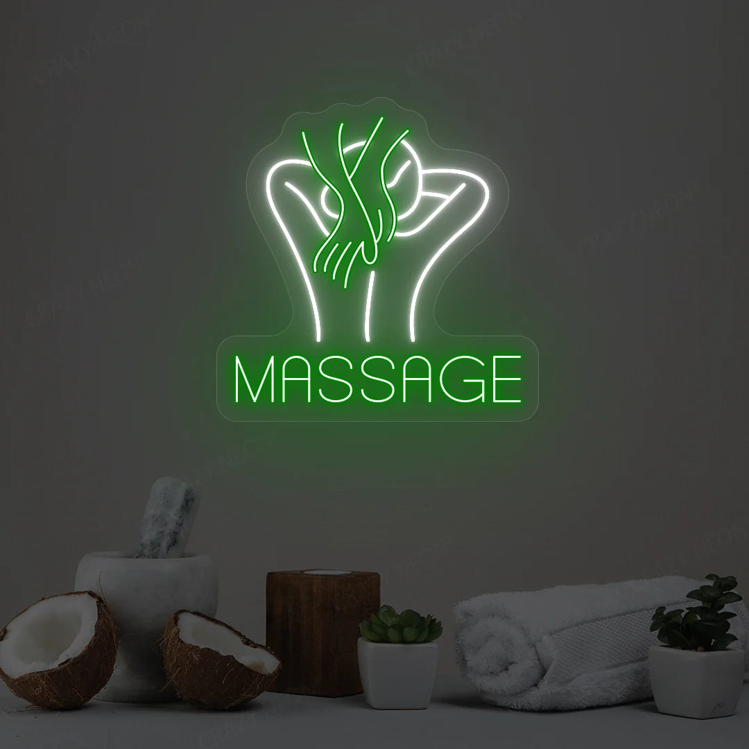 Body Massage Spa Neon Sign | Green