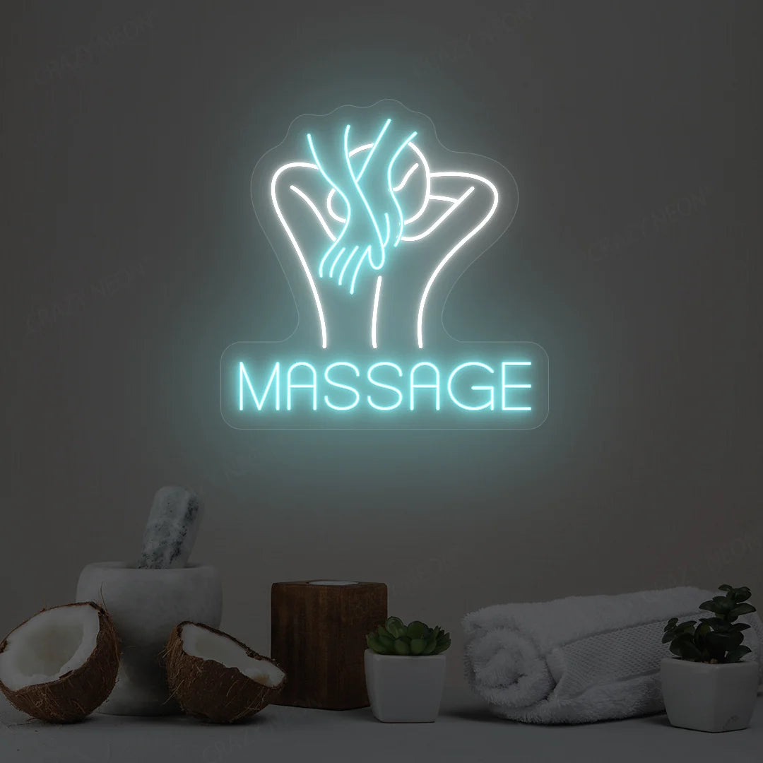 Body Massage Spa Neon Sign | Iceblue