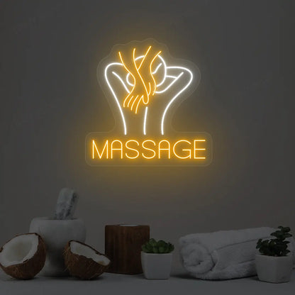 Body Massage Spa Neon Sign | Orange