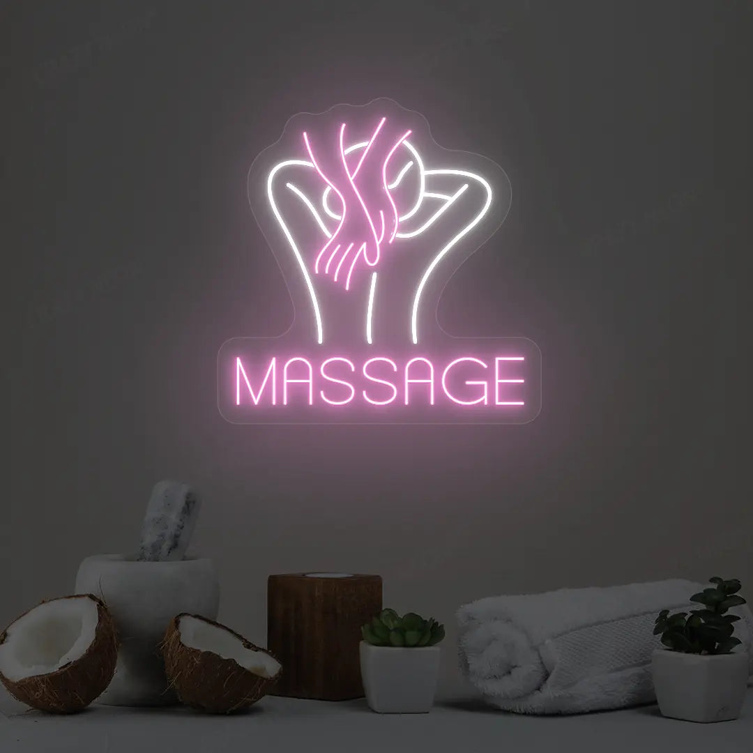 Body Massage Spa Neon Sign | pink