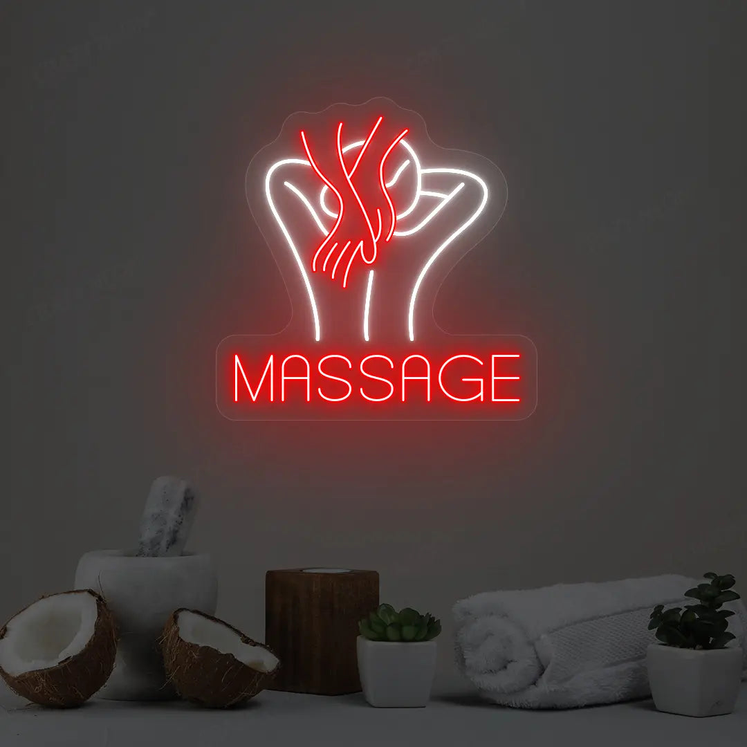 Body Massage Spa Neon Sign | Red