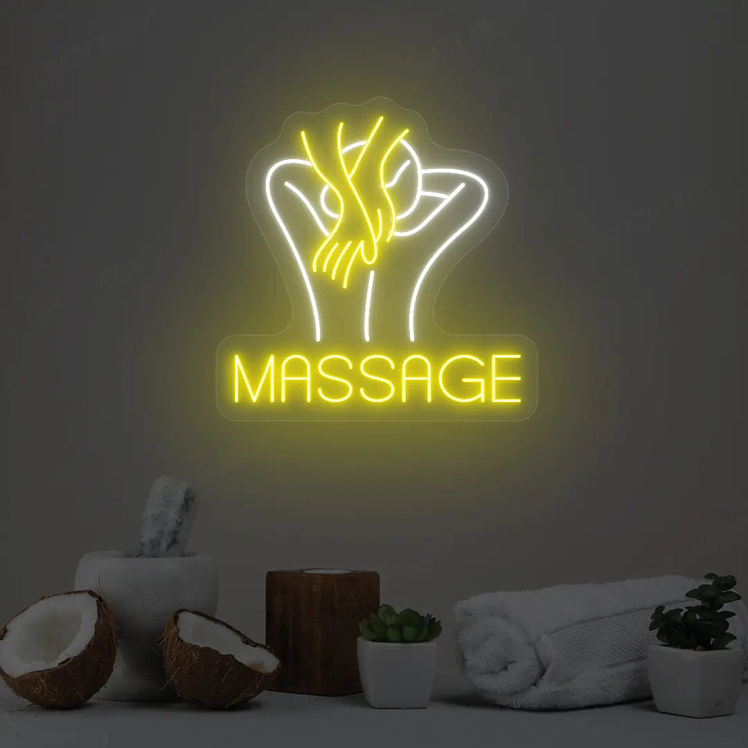 Body Massage Spa Neon Sign | Yellow