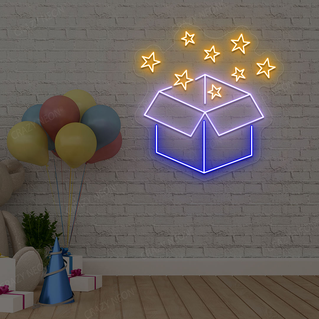 Surprise Gift Box Neon Sign | Purple